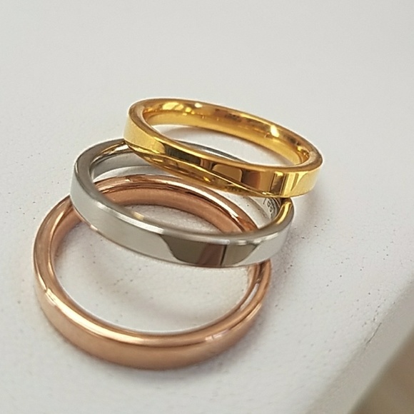 3pcs plain Wedding Bands Stainless steel size 7 - Picture 8 of 8